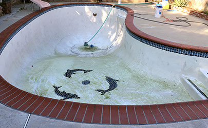 Pool after acid & chlorine washes