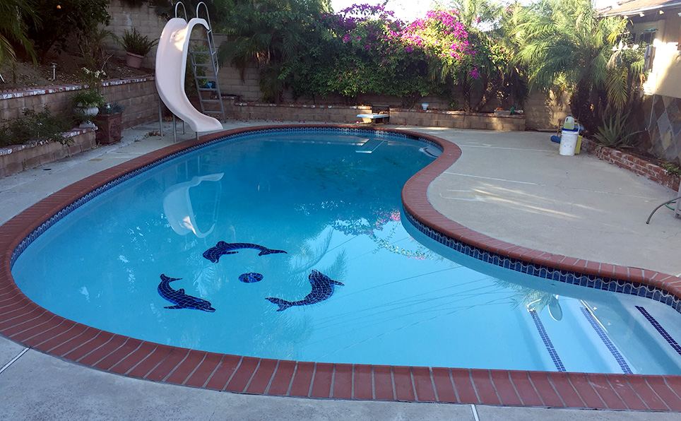Pool after acid & chlorine washes