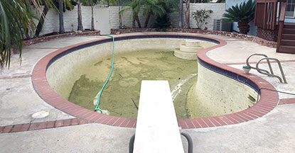 Pool before an acid wash