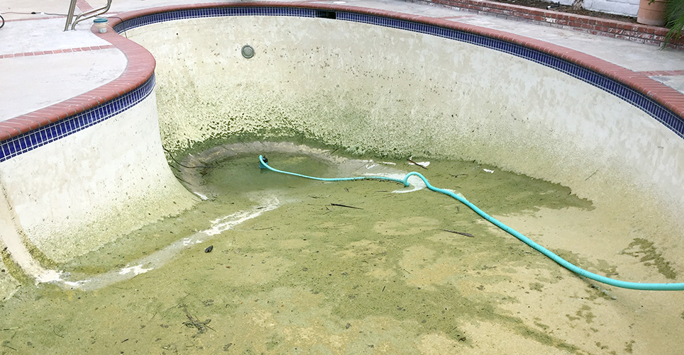 Pool before an acid wash