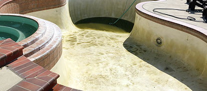 Pool with stains & algae