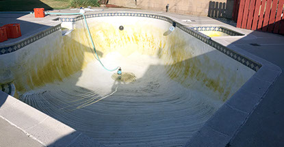 Pool with stains & algae