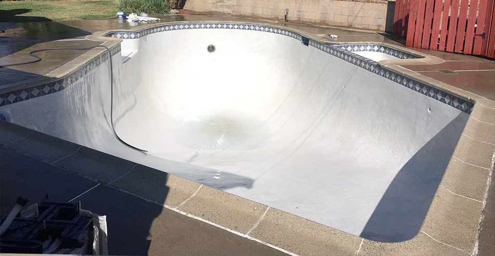 Pool with stains & algae removed